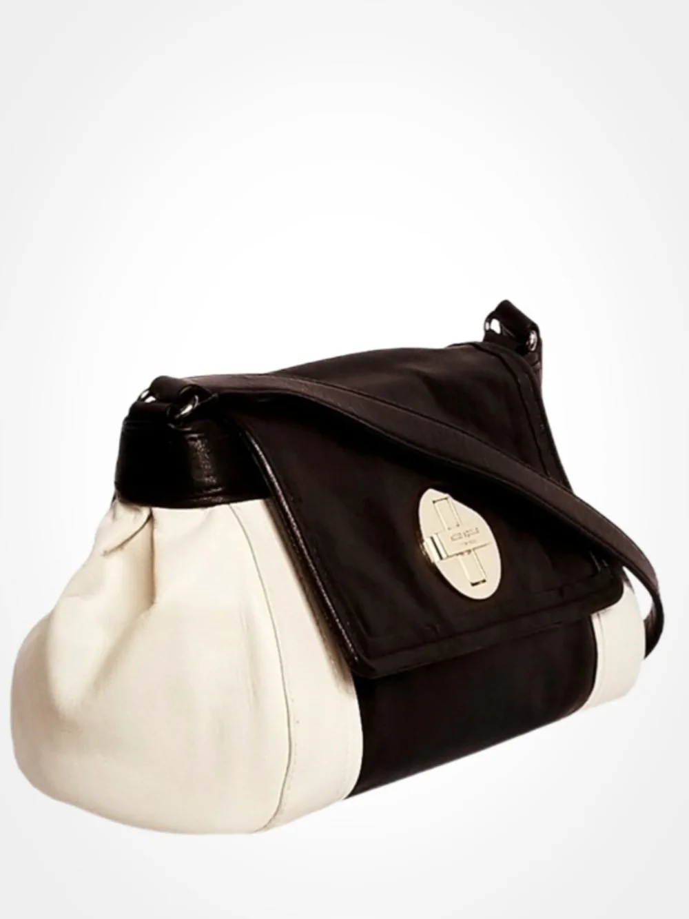 HTF KATE SPADE HTF VTG DELANEY BROWN & CREAM LEATHER BAG & WALLET/CLUTCH SET
